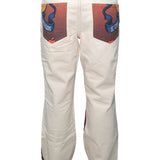 Jimmy/Wings Print Canvas Flare Pants