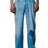 RAFARO TWILL DENIM PLEATED RIVIERA PANTS