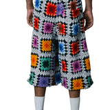 ANGEL CROCHET BLANKET BASKETBALL SHORT ONE-OF-A-KIND