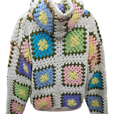 Lydia One Of A Kind Square Flower Crotchet Hoodie