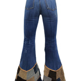 Heidi Patchwork  Comfort Stretch Super High Rise Super Bell