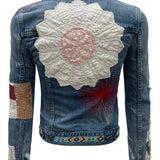 Johnny Crispy Denim Patchwork Trucker Jacket