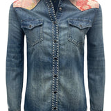 Rosie Kimono Contrast Denim Western