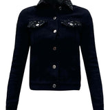 Donna Shantung Trucker Sequin Stripe