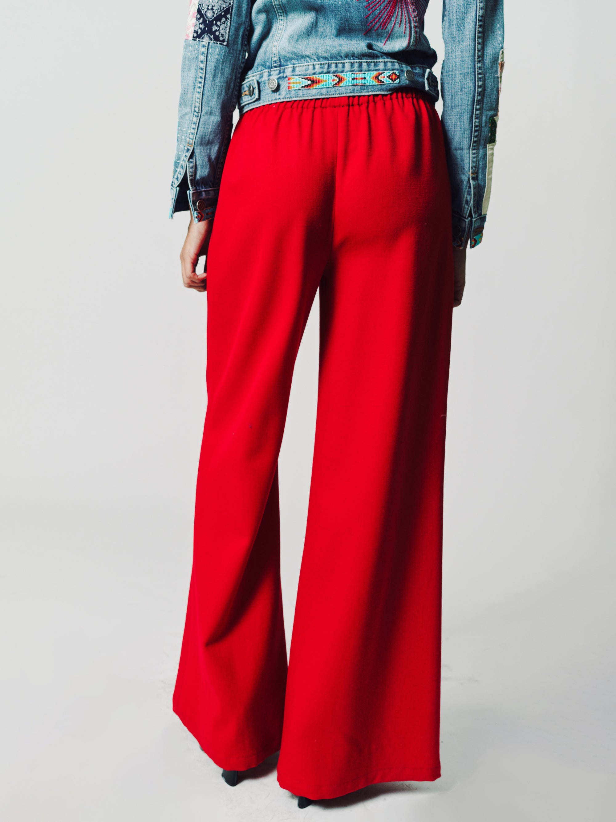 Estelle - Virgin Wool Pintuck Wide Leg Pant