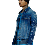 Johnny Mosaic Embellished Sioux Denim Trucker Jacket