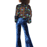 Linda/Viscose Velvet Low Rise Super Flare