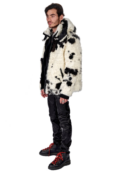 Jeffrey/Curly Spotted Lamb Down Jacket