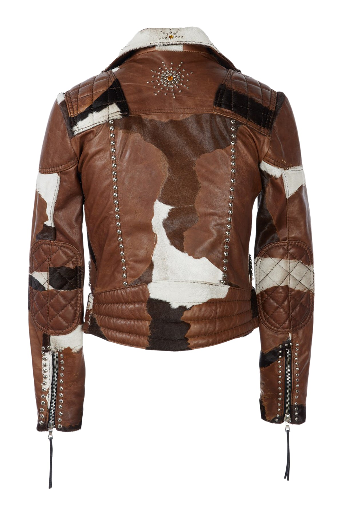 Vinny/Embellished Pontos Calfskin Moto Jacket