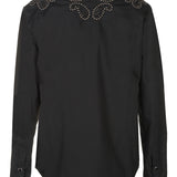 Stevie/Embellished Cotton Poplin Western Shirt