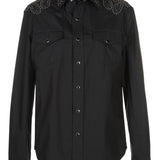 Stevie/Embellished Cotton Poplin Western Shirt