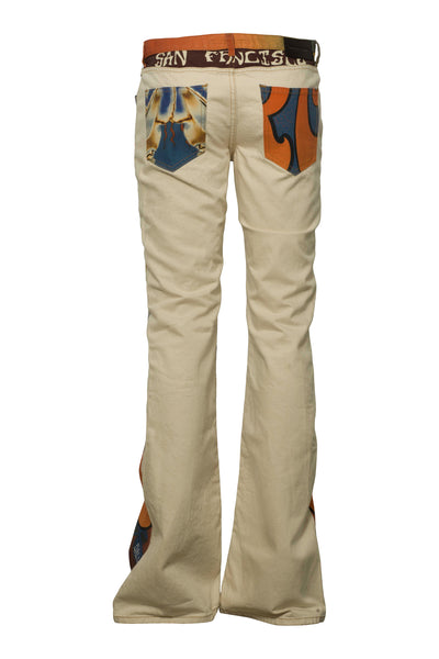 Jimmy/Roses Print Canvas Flare Pants