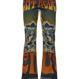 Jimmy/Roses Print Canvas Flare Pants