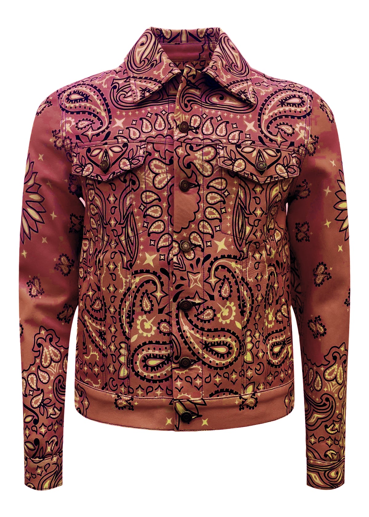 Johnny/Leather Bandana Print/Trucker Jacket