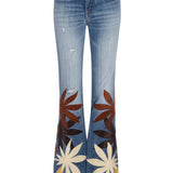 Britney/Embellish Stretch Denim Mid Rise Flare