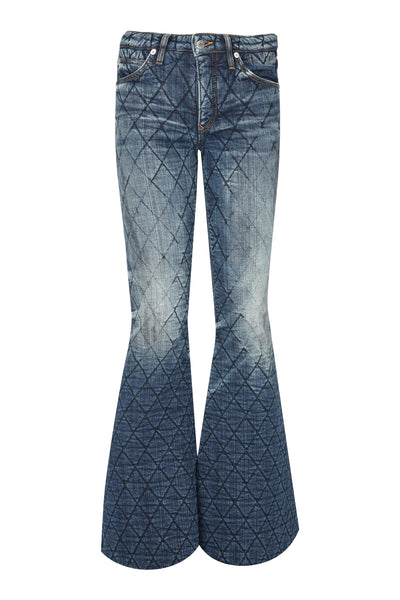Betty/Quilted Stretch Denim Flare