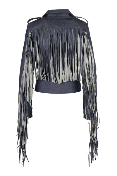 Stella/Denim Fringe Moto Jacket