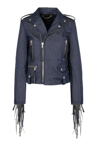 Stella/Denim Fringe Moto Jacket