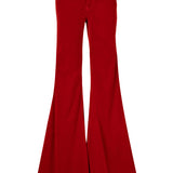 Natalia Stretch Velvet Mid Rise Super Flare