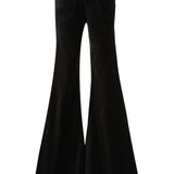 Natalia Stretch Velvet Mid Rise Super Flare