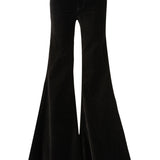Natalia Stretch Velvet Mid Rise Super Flare