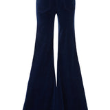 Natalia Stretch Velvet Mid Rise Super Flare
