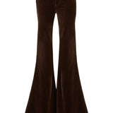 Natalia Stretch Velvet Mid Rise Super Flare