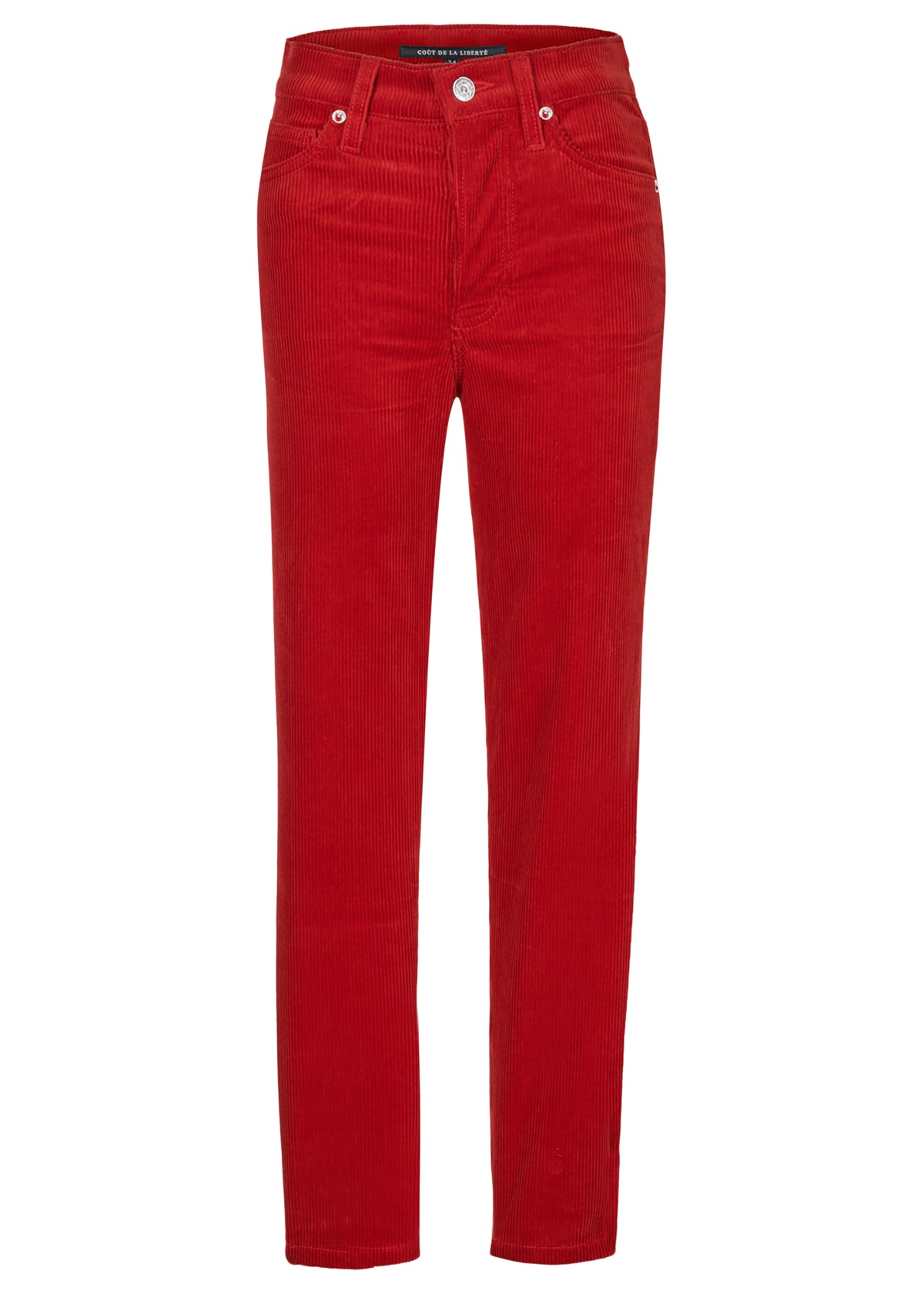 Elle Stretch Cord Hr Skinny Button Fly
