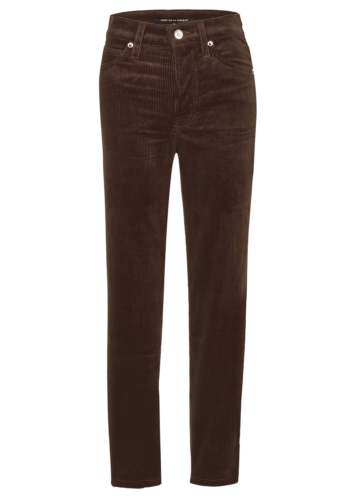 Elle Stretch Cord Hr Skinny Button Fly