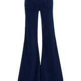 Natalia/Embellished Stretch Cord Mid Rise Flare
