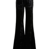 Linda/Viscose Velvet Low Rise Super Flare
