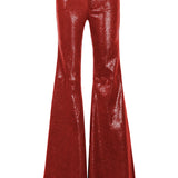 Linda/Crackled Stretch Suede Low Rise Super Flare