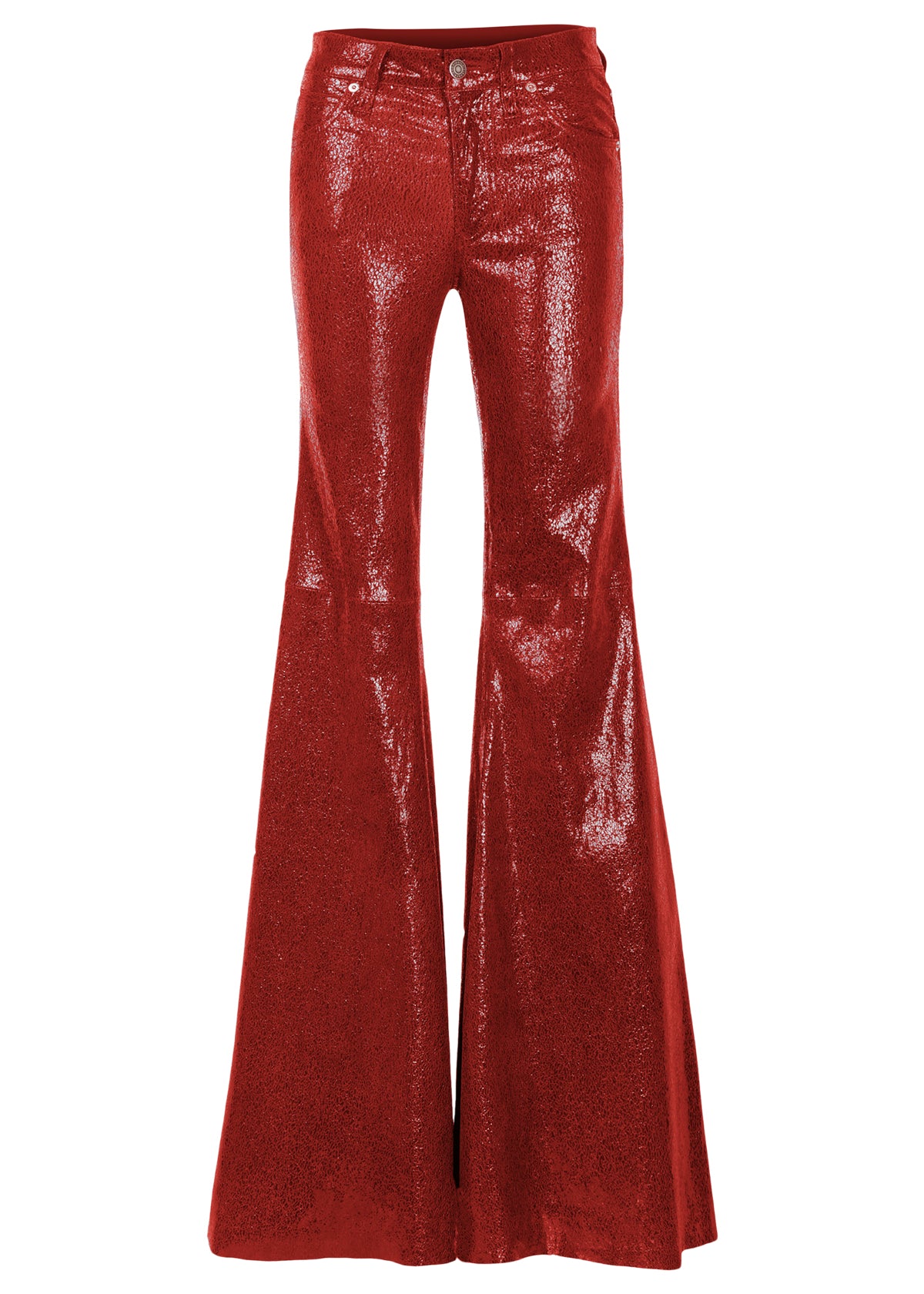 Linda/Crackled Stretch Suede Low Rise Super Flare