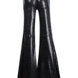 Linda/Crackled Stretch Suede Low Rise Super Flare