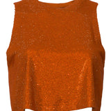 Tina/Small Crystal Jersey Cropped Tank Top