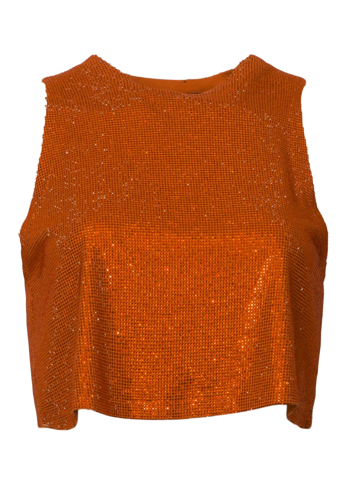 Tina/Small Crystal Jersey Cropped Tank Top