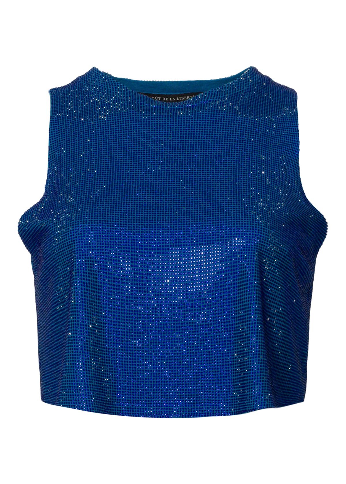 Tina/Small Crystal Jersey Cropped Tank Top