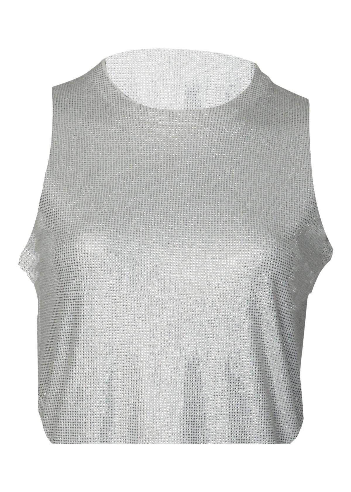 Tina/Small Crystal Jersey Cropped Tank Top