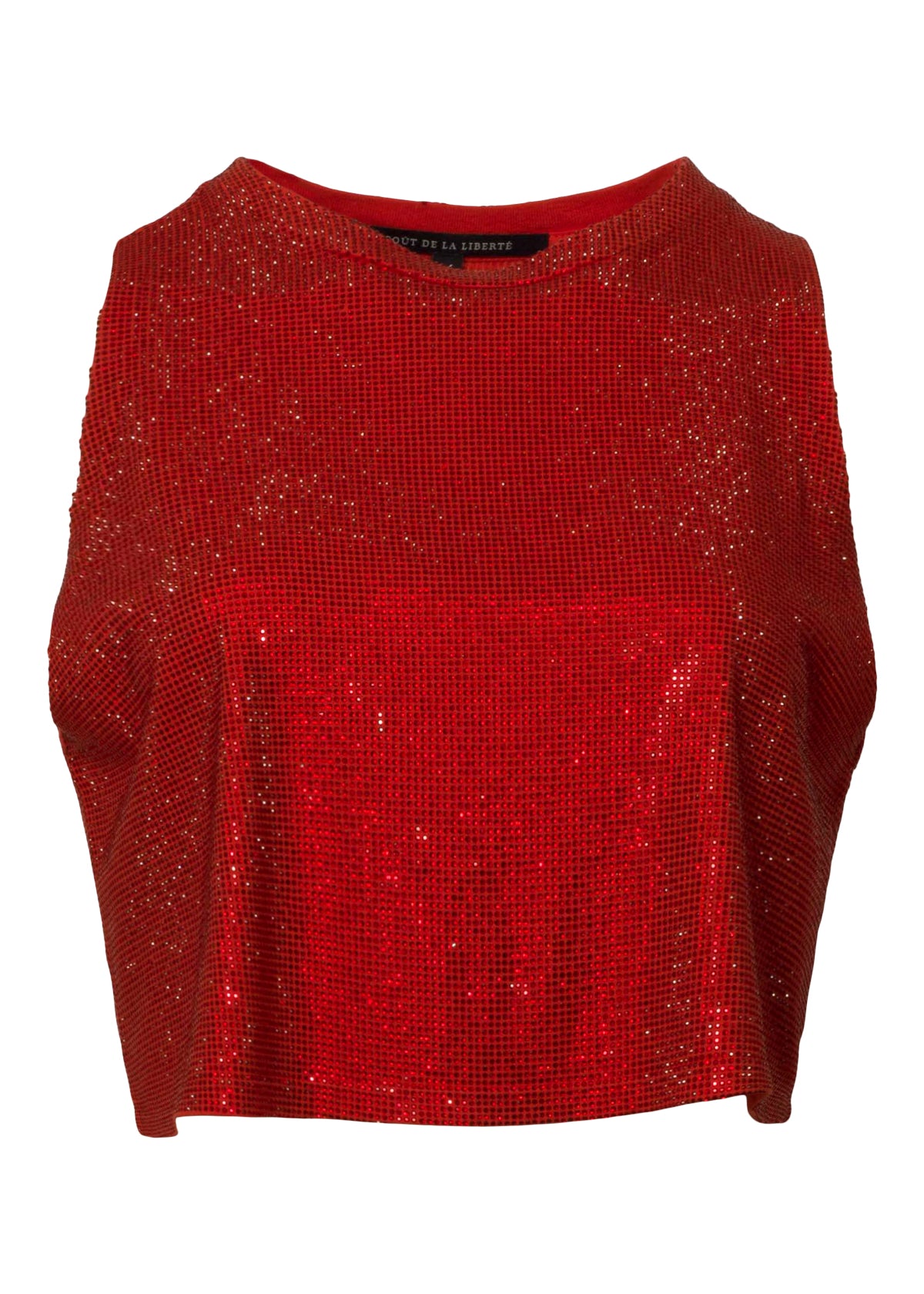 Tina/Small Crystal Jersey Cropped Tank Top