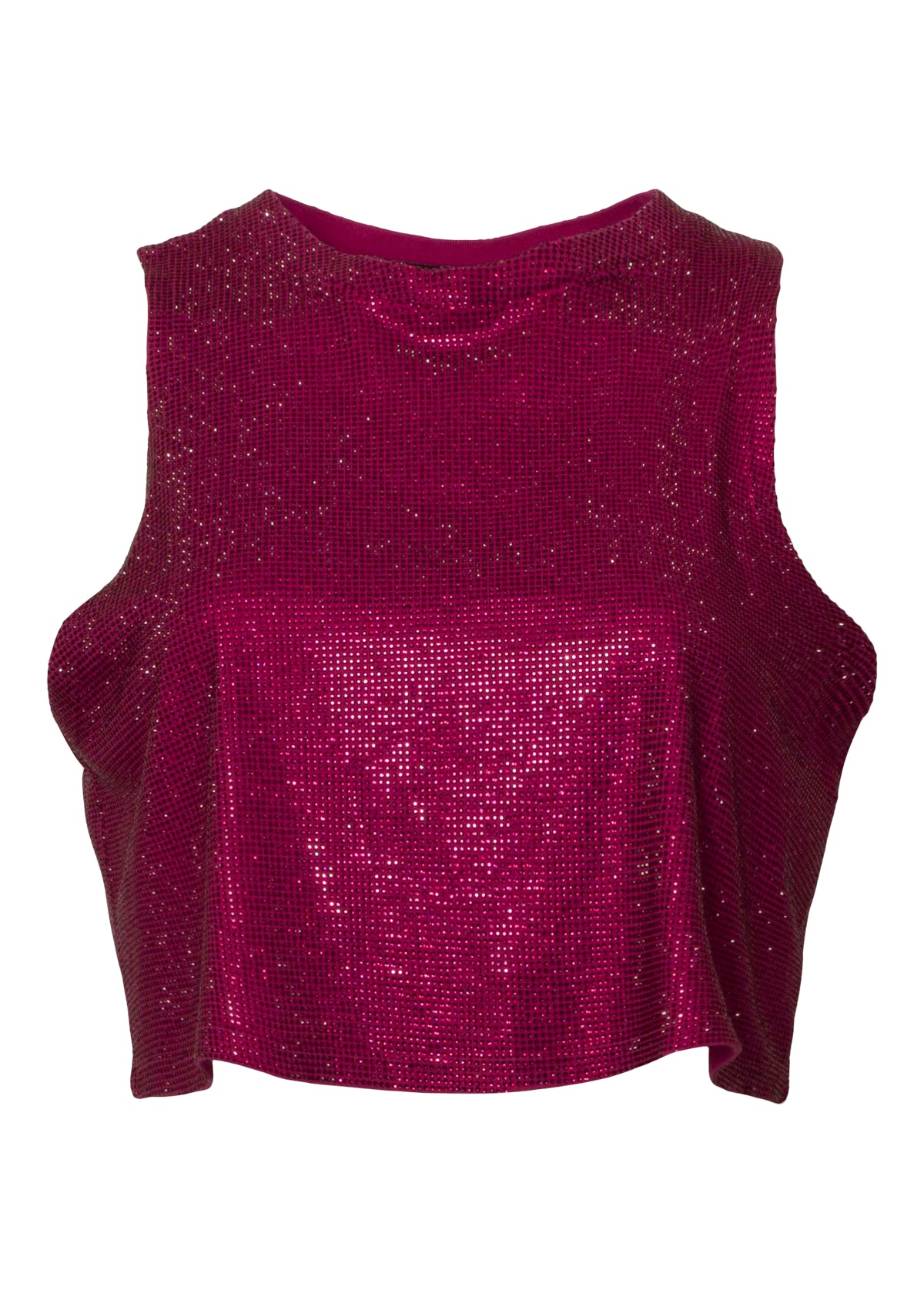 Tina/Small Crystal Jersey Cropped Tank Top