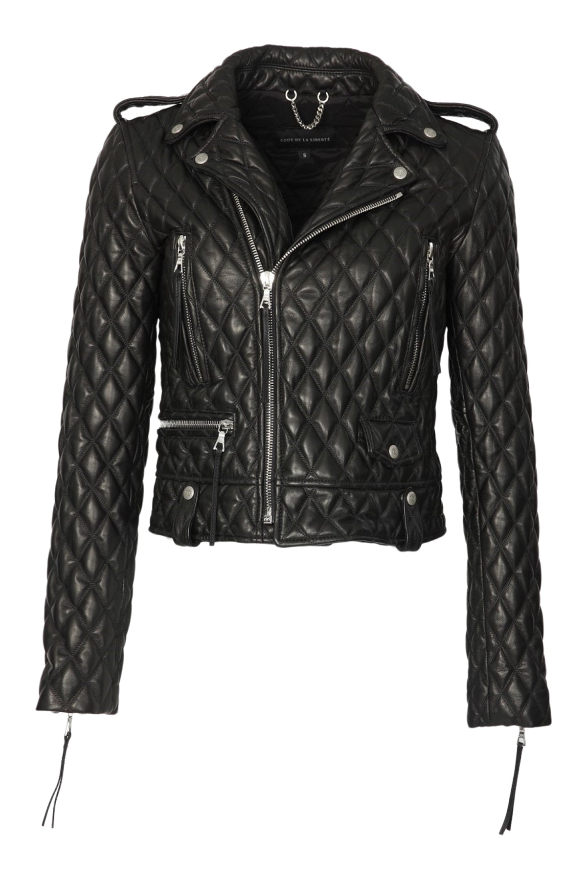 Cindy/Quilted Leather Moto Jacket