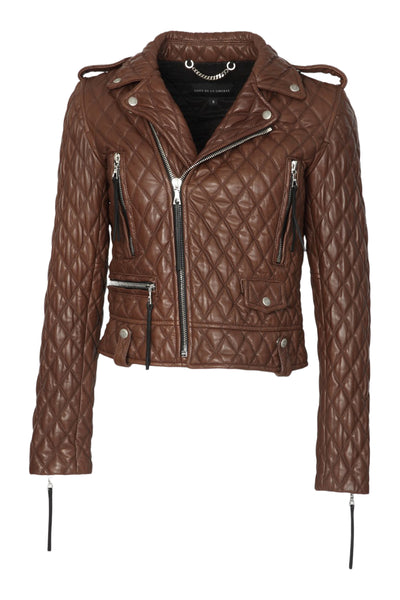 Cindy/Quilted Leather Moto Jacket